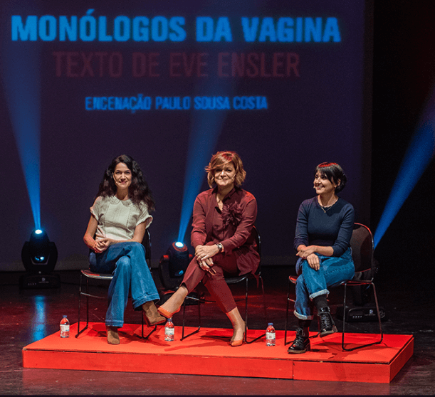 Júlia Pinheiro, Paula Neves e Joana Pais de Brito em “Monólogos da Vagina”.